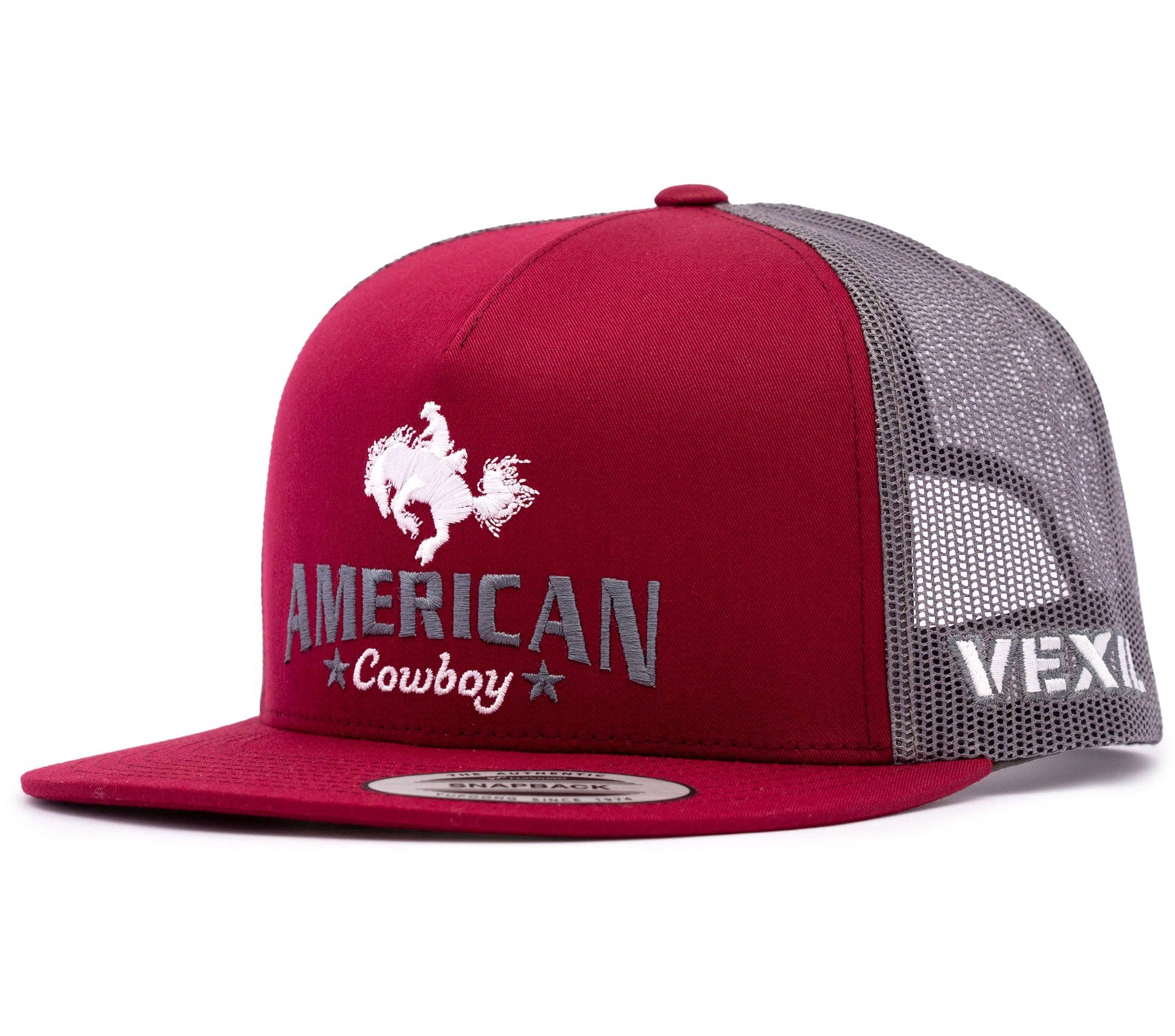 American Cowboy - Bronc - Rojo baya/Malla gris