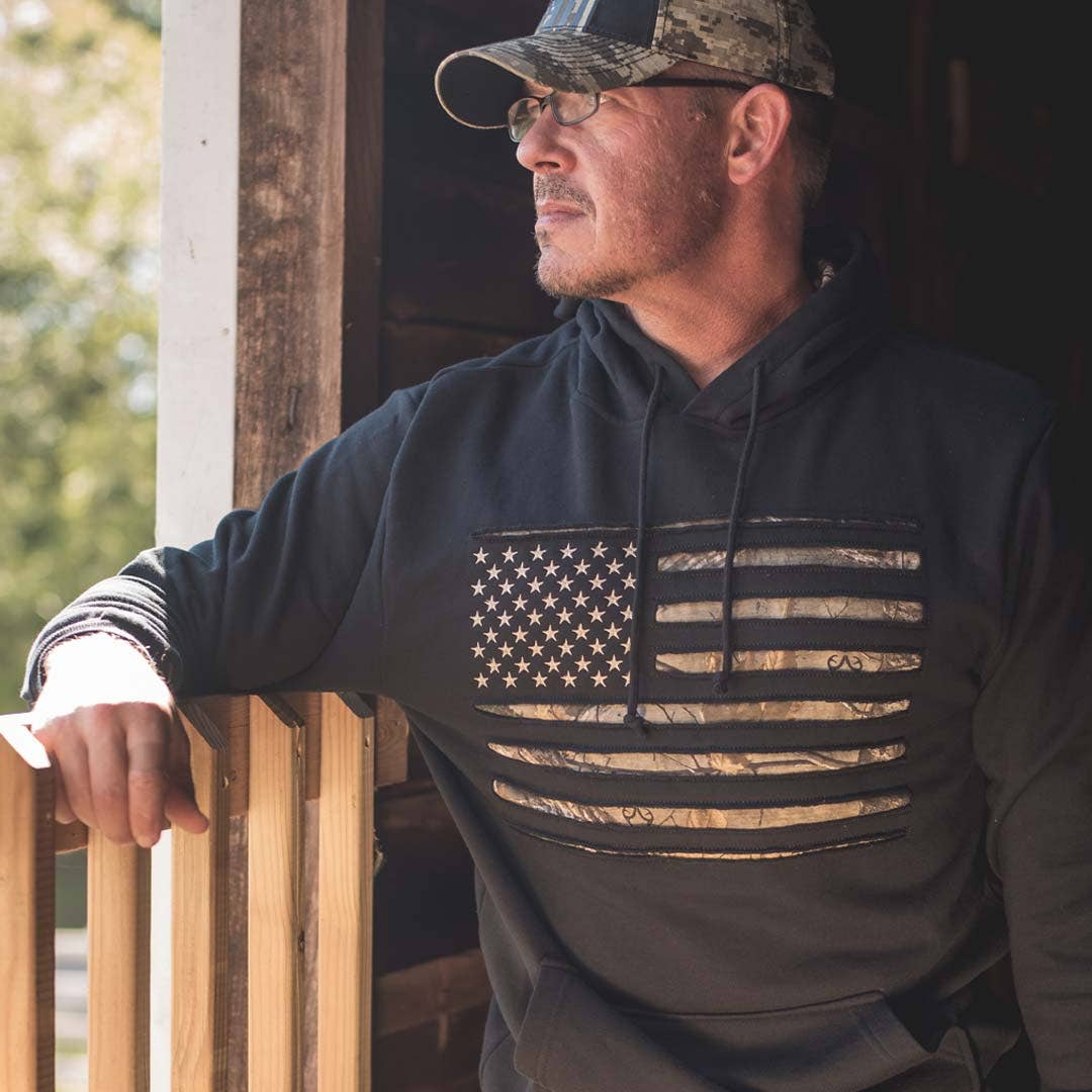 Buck Wear - Sudadera con capucha camuflaje Estrellas y Barras
