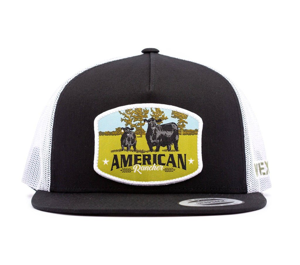Ranchero americano - Parche Angus de vaca/ternero - Malla negra/blanca