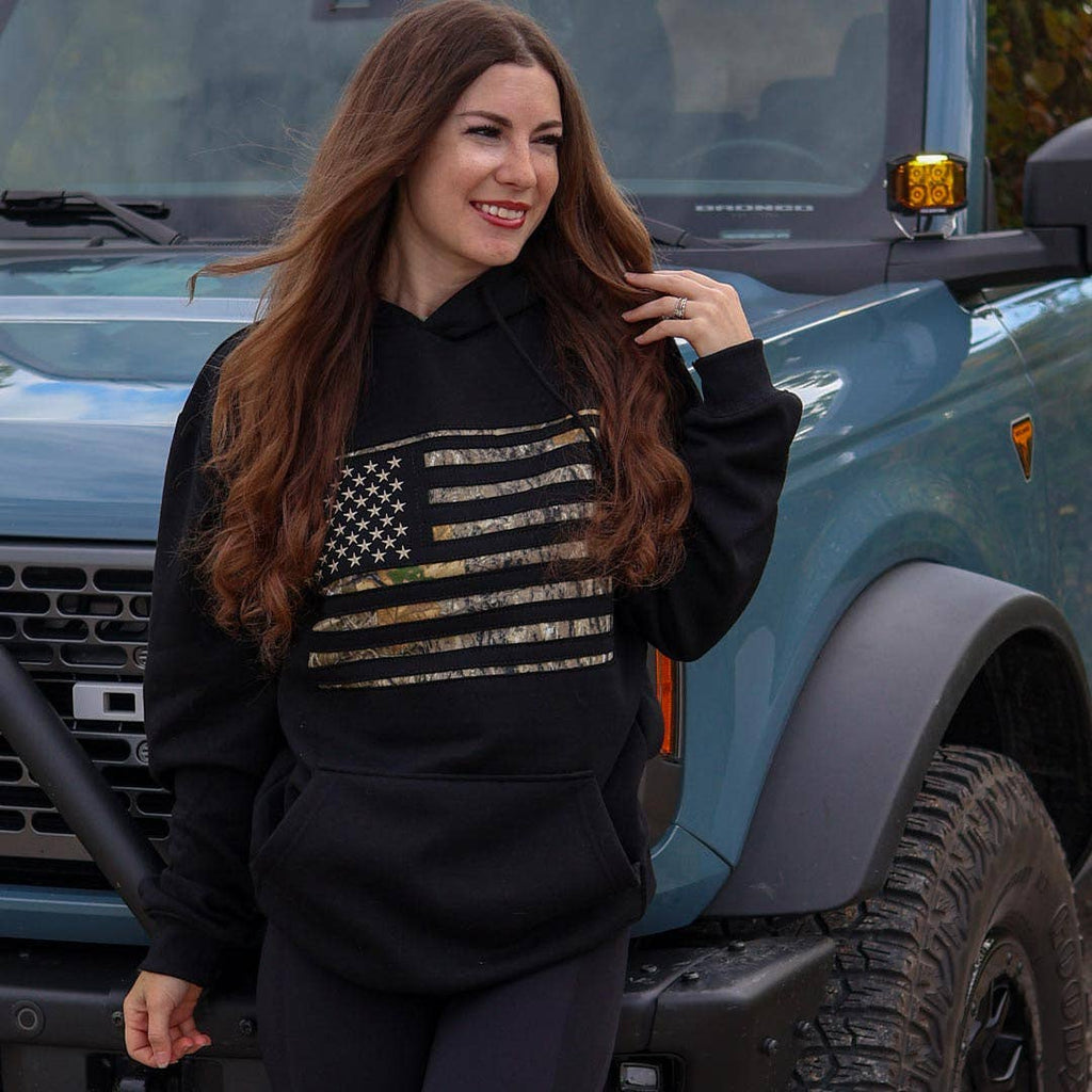 Buck Wear - Sudadera con capucha camuflaje Estrellas y Barras