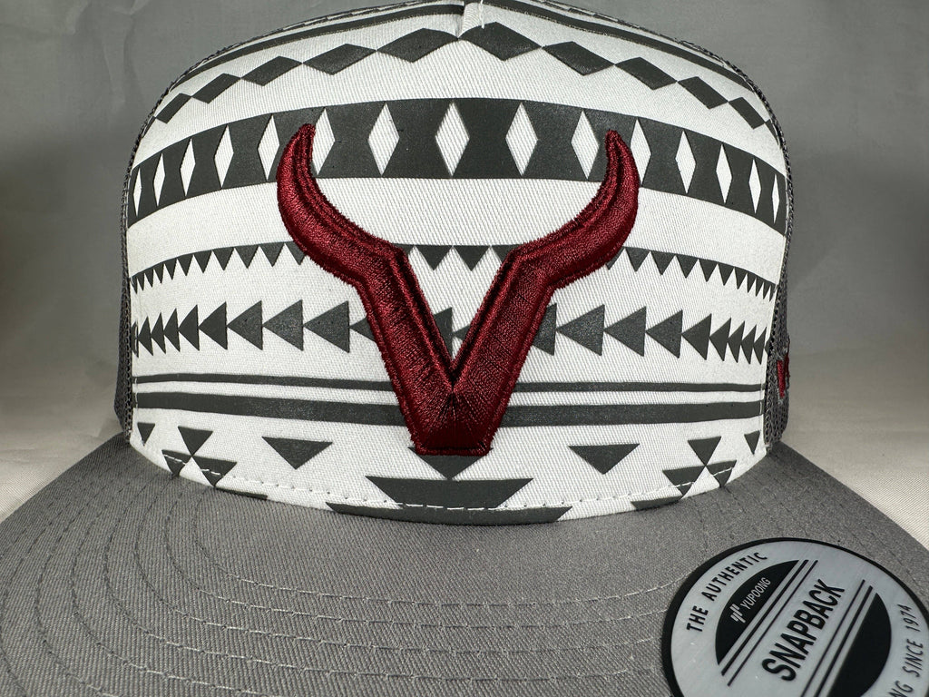 Marca Vexil - Icono granate - Malla gris/azteca/gris