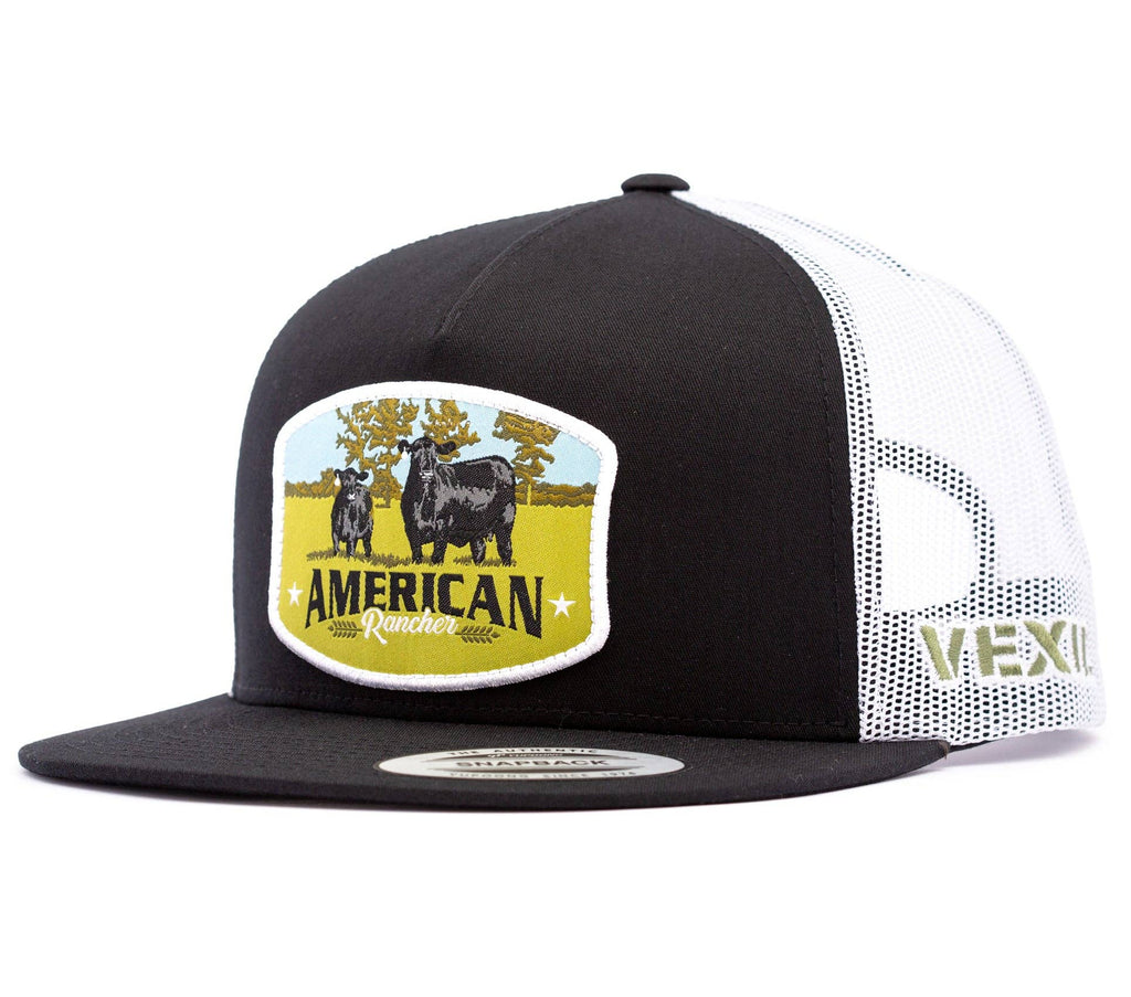 Ranchero americano - Parche Angus de vaca/ternero - Malla negra/blanca