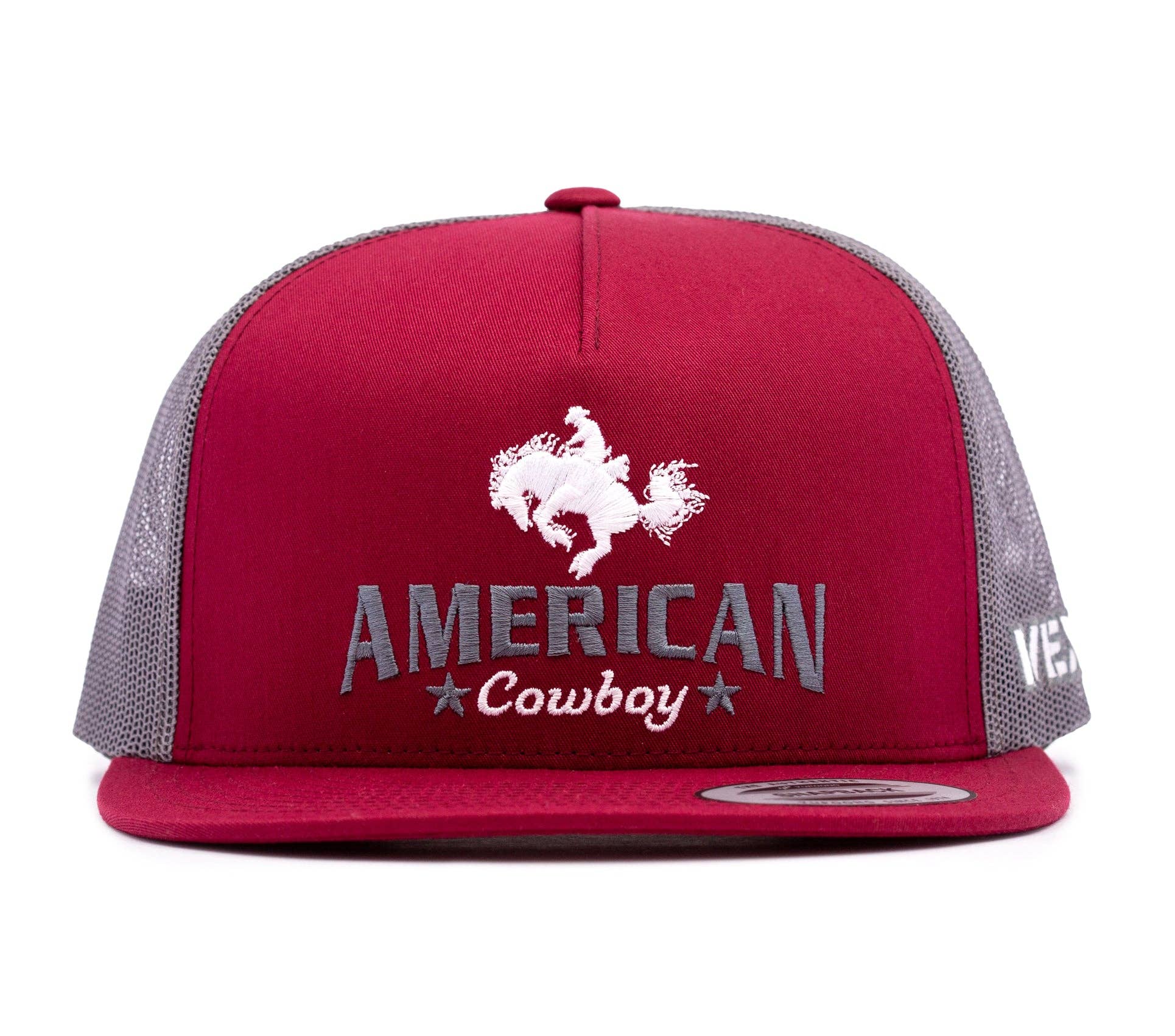 American Cowboy - Bronc - Rojo baya/Malla gris